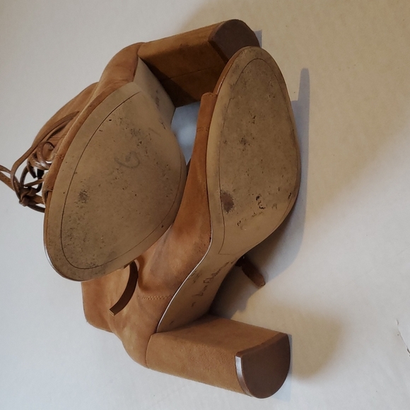 Sam Edelman Yvie Open Lace up Suede Heels - Picture 7 of 7